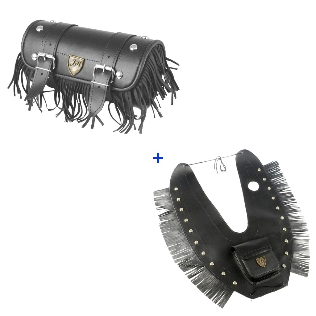 Kit Protetor De Tanque Vulcan 900 + Alforge Frontal Com Franjas