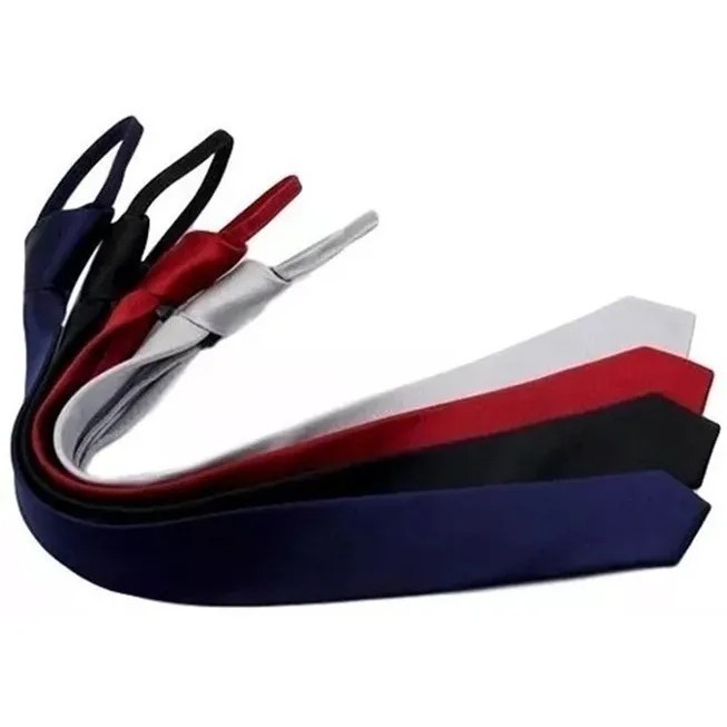 Kit 4 Gravatas Nó Pronto Slim Com Ziper em Oferta na Shopee