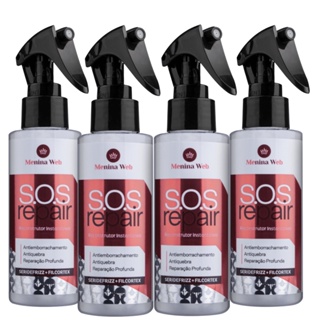 Kit com 4 Un Reconstrutor Instantâneo S.O.S Repair 120ml Menina Web em Oferta na Shopee