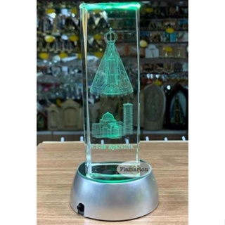 Cristal Pedra Nossa Senhora Aparecida Ilumina Vidro 18cm Base Led em Oferta na Shopee