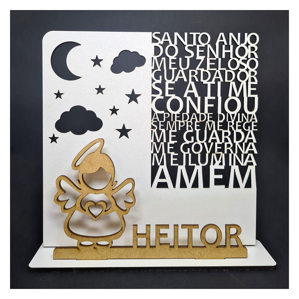 Santo Anjo Lembrancinha Batizado Mdf Exclusivo Premium em Oferta na Shopee