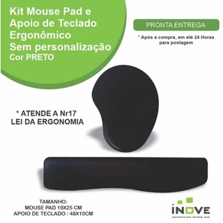 Kit Mouse Pad Ergonômico 201+ Apoio P/ Teclado 403 Preto Conforto Escritório em Oferta na Shopee