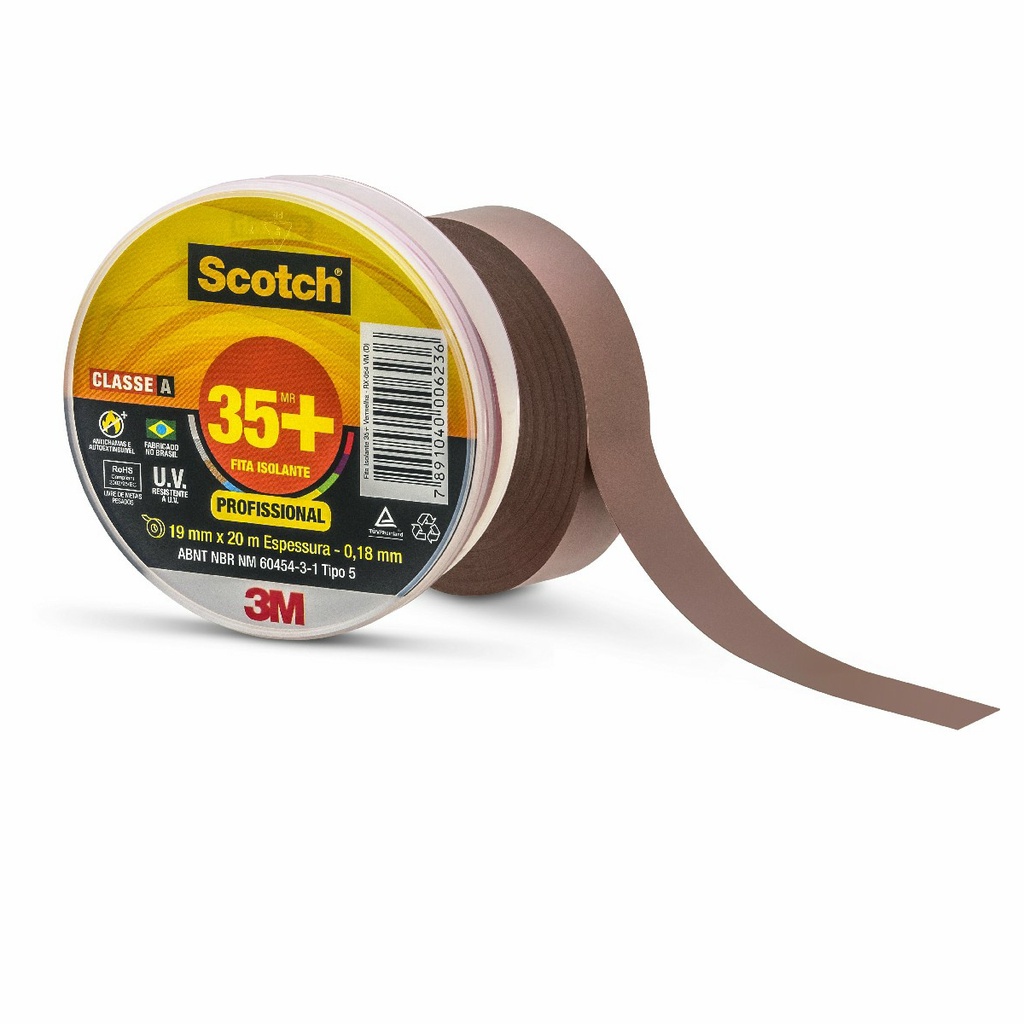 Fita Isolante Scotch 35+ 20m Marrom 750v 3M em Oferta na Shopee