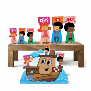 3 palavrinhas Kit 7 enfeites de decoração de festa infantil Kit Enfeites kit festa em Oferta na Shopee