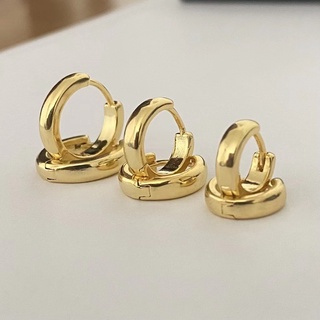 Trio De Argolas Lisas Brincos Femininos Banhados Ouro 18k