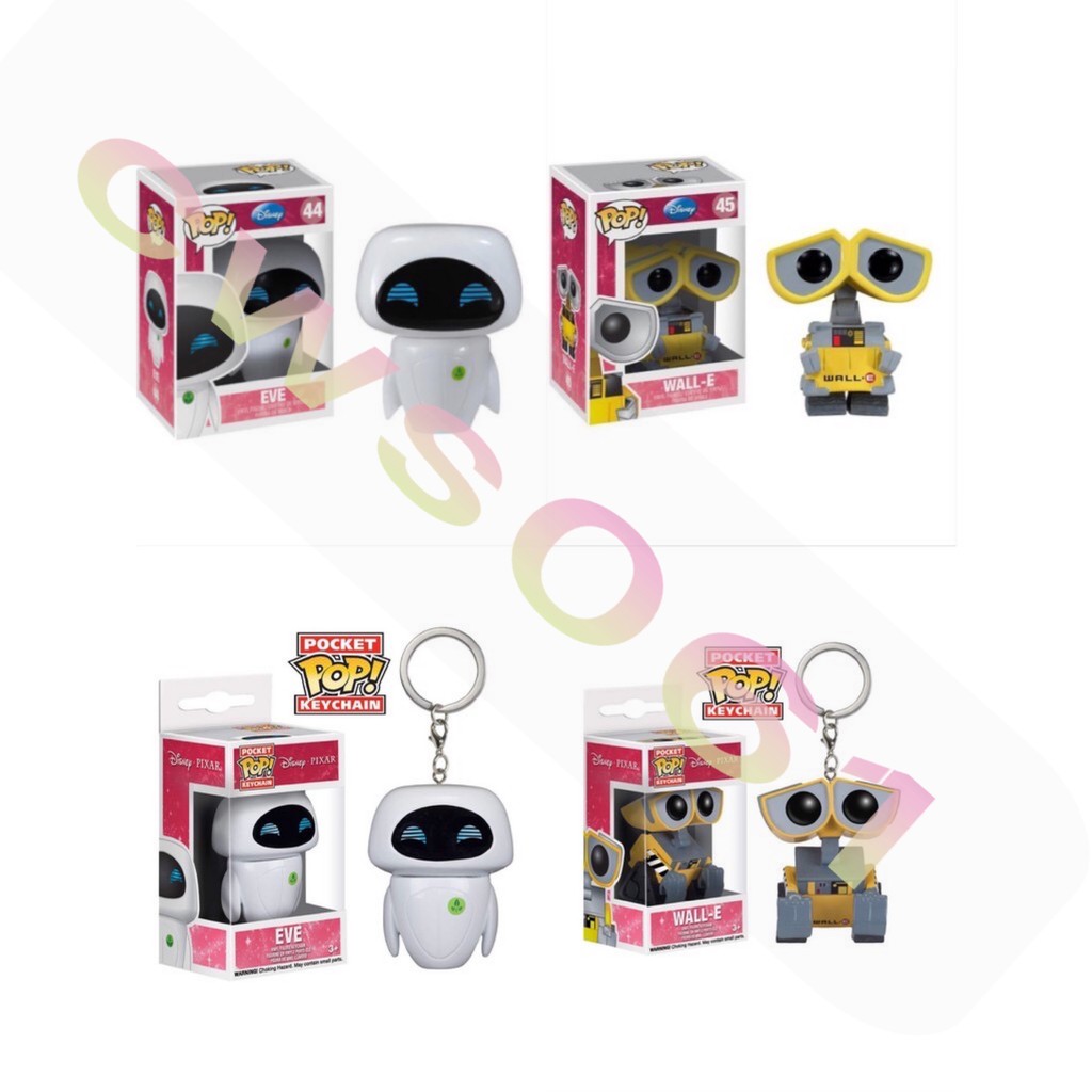 FUNKO POP Disney Figurino WALL-E # 45/EVE Chaveiro De Vinil 44 Figuras