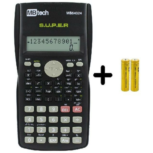 Calculadora Científica 240 Funções 2 Linhas 12 Dígitos MBtech MB54324