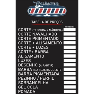 Banner em lona_Barber_Barbearia_Tabela de Preço_man_Propaganda em Oferta na Shopee