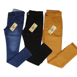 Calça Jeans masculina infantil menino jeans e sarja em Oferta na Shopee