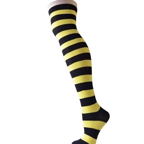 Meia De Cano Alto Listrado 7/8 / Meia fina Até O Joelho Cosplay / Anime /fantasia / carnaval / cores variados — imagem 2 de 2