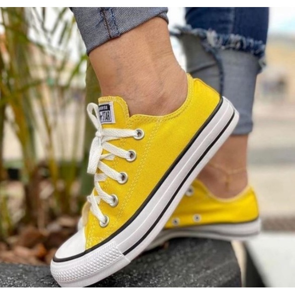 All Star Converse Cano Baixo Feminino Azul Bebe E Diversas Outras Cores Disponiveis Lona Shopee Brasil