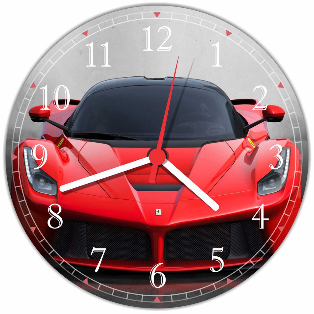 Relógio De Parede Carros Ferrari Salas Decorações Quartz Tamanho 50 cm Grande G003