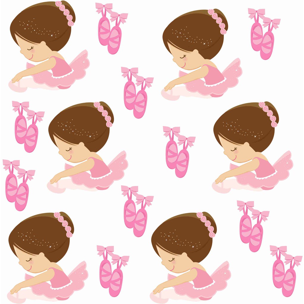 Adesivo Infantil De Parede Adesivo Papel Para Parede Bailarina Sapatilha Ballet Balé Menina Rosa Decoração para Quarto