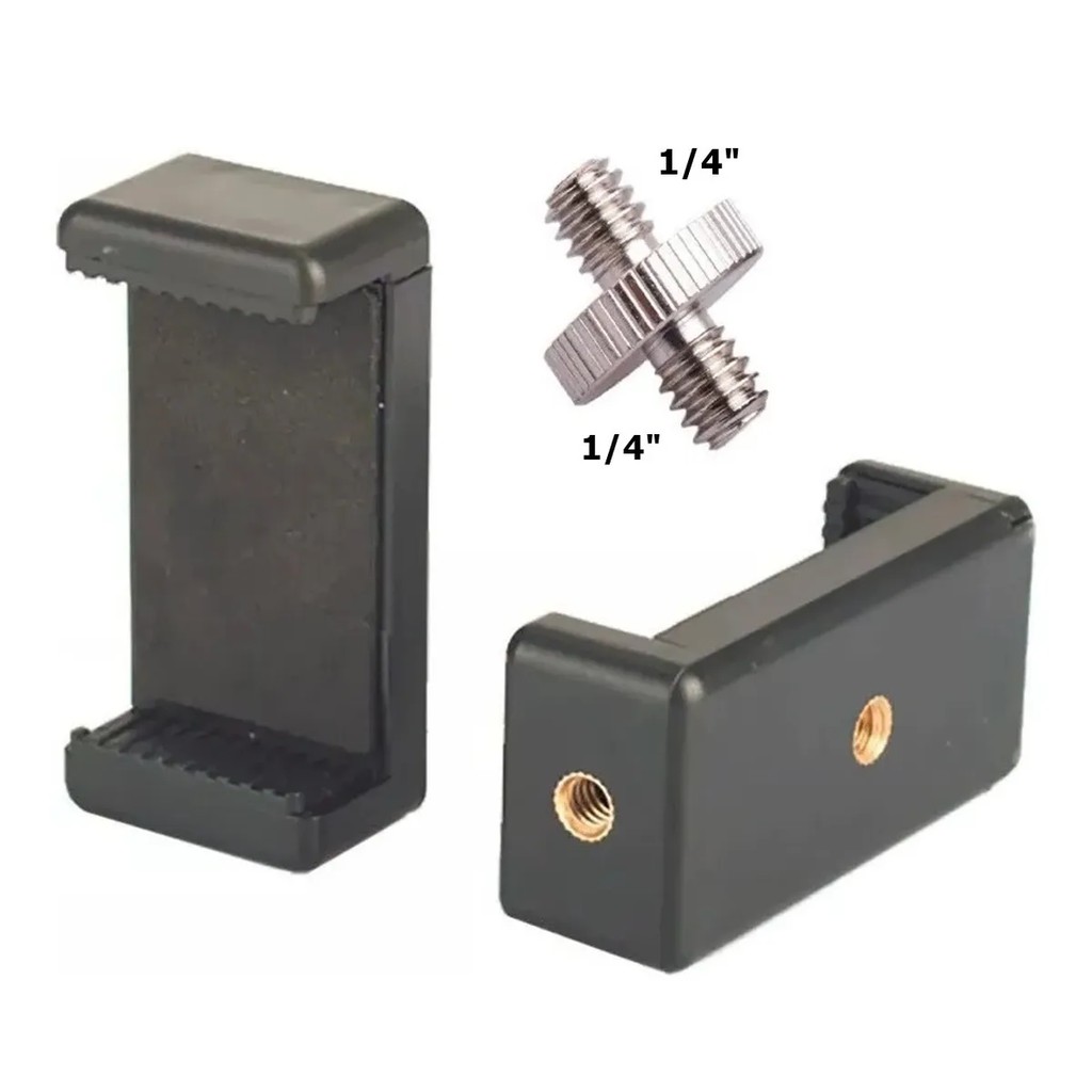 Suporte Celular Clip Parafuso Rosca 1/4 Tripé Ring Light em Oferta na Shopee