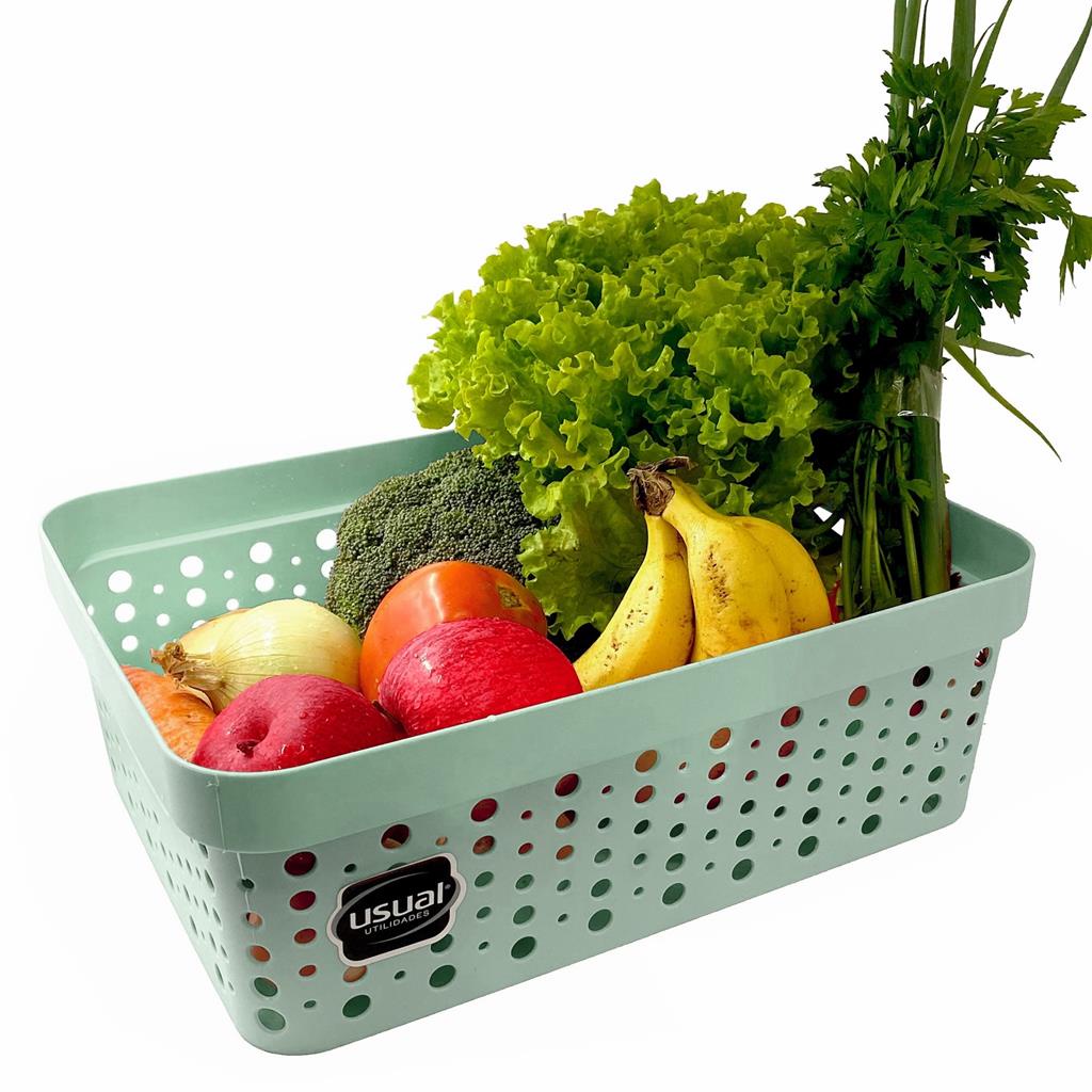 Cesto Organizador Rattan Armario Gaveta Lavanderia 11 Litros - Usual Utilidades