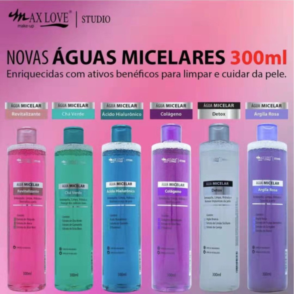 Agua Micelar De Max Love 300 ML Seis Modelo Para Escolhe