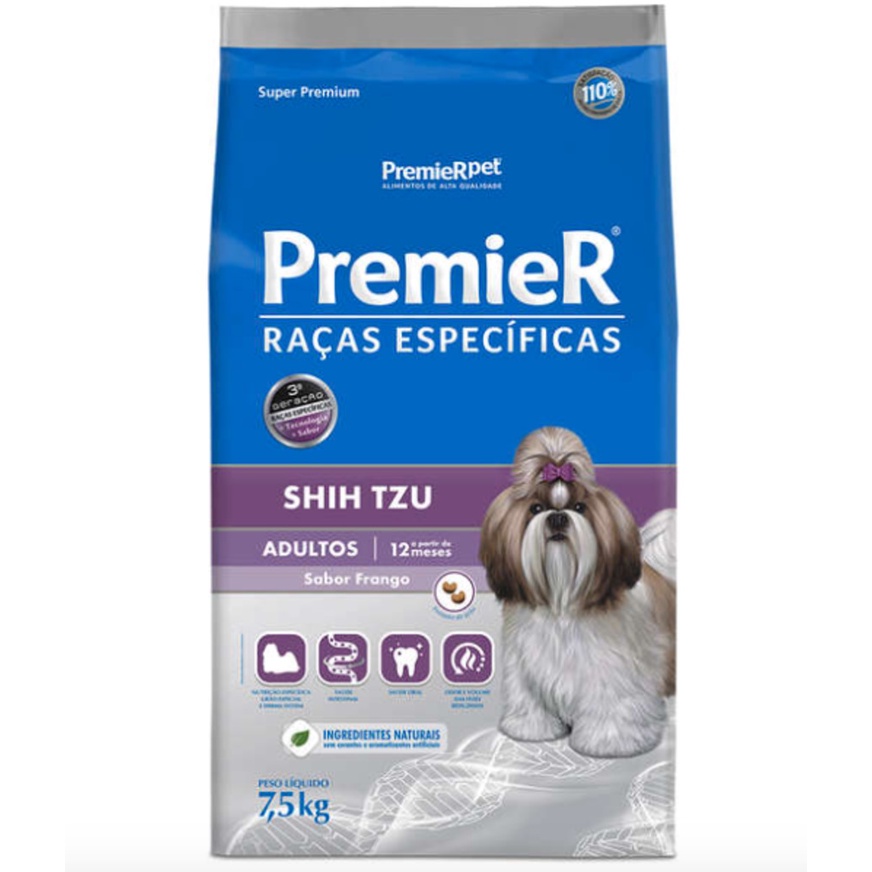 Ração Premier Raças Específicas Shih Tzu Adulto - Frango 7.5 kg