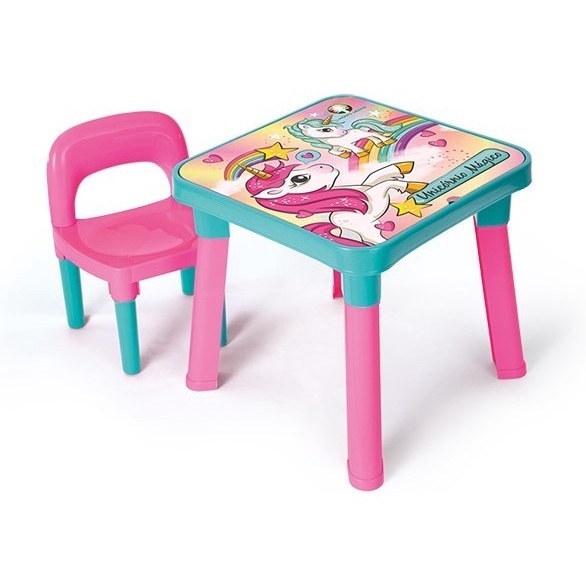 Mesinha Infantil Unicornio Com Cadeirinha Mesa Crianca