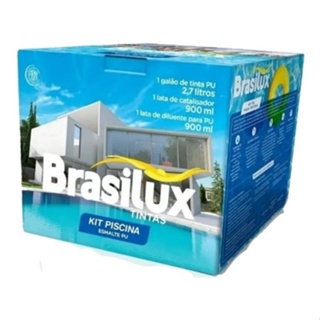 Kit Tinta Para Piscina Azul Pu Fibra Brasilux 4,5L em Oferta na Shopee