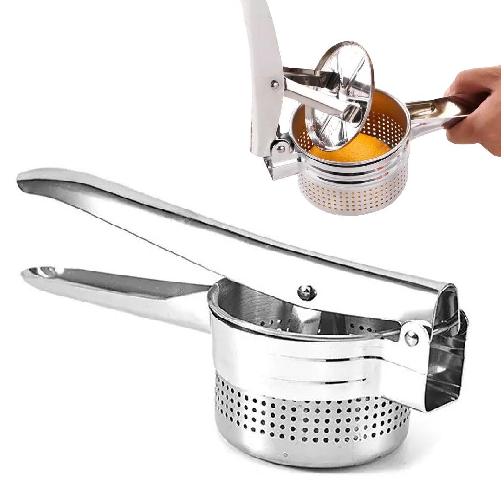 Espremedor Amassador De Batatas Em Aço Inox Legumes Profissional Reforçado