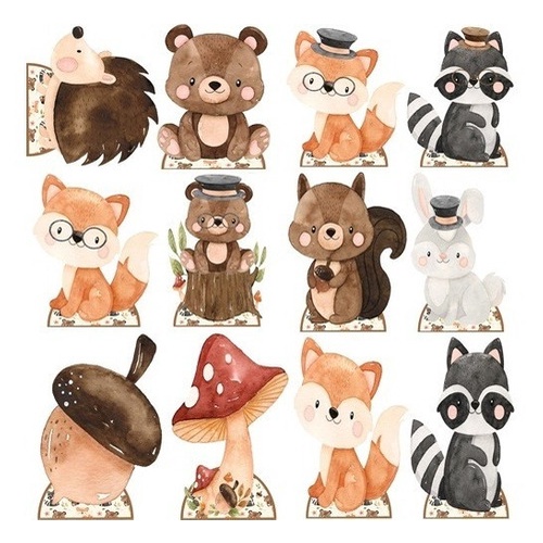 Bosque Encantado Menino 10 Displays De Festa De 20cm Totens Shopee