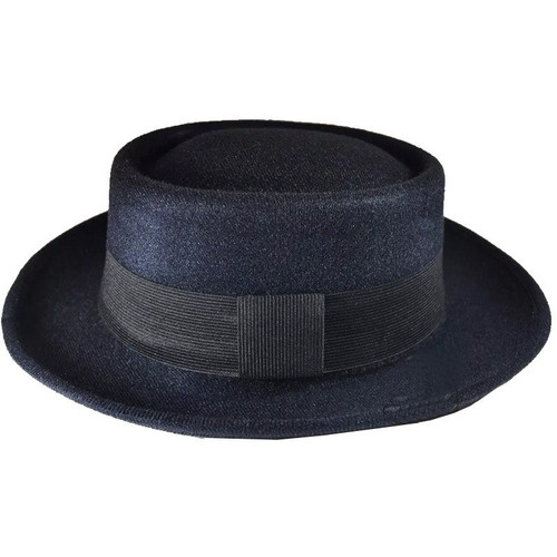 Chapéu Pork Pie Clássico De Feltro Lã Preto Igual Do Neymar