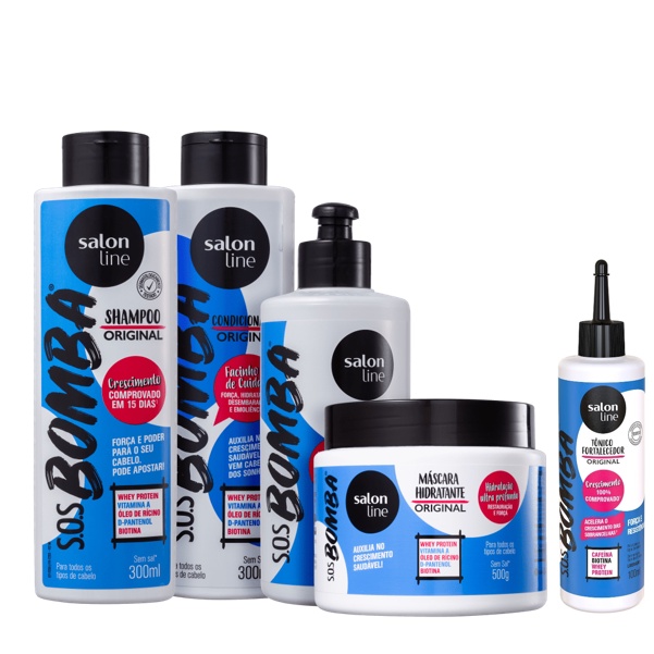 Kit Crescimento Saudável Salon Line SOS BOMBA Original 5 produtos