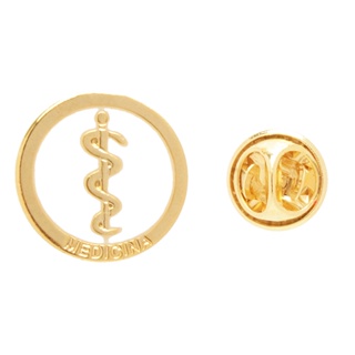 Broche medicina medica folheado em ouro 18k em Oferta na Shopee