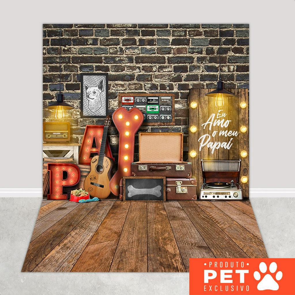 Fundo Fotográfico Dia dos Pais Pet Música Retro Painel Cenário Em Tecido 1,20x1,70m - PET-37 em Oferta na Shopee