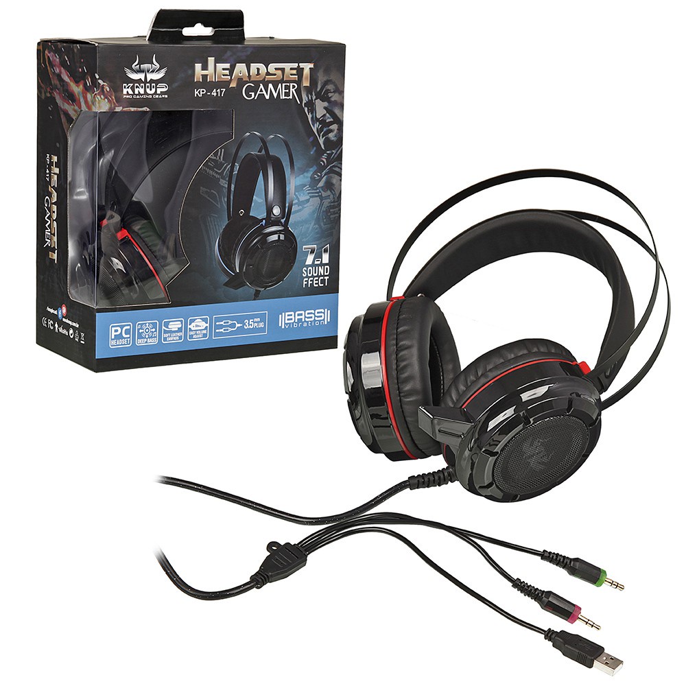 Fone de ouvido Headphone Headset Gamer Profissional Ps4 Pc Xbox One kp-417 7.1 Bass Vibration