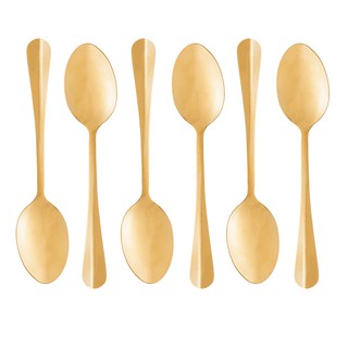 Conj. 6 Colheres de Mesa em Aço Inox Positano Dourado - Lyor