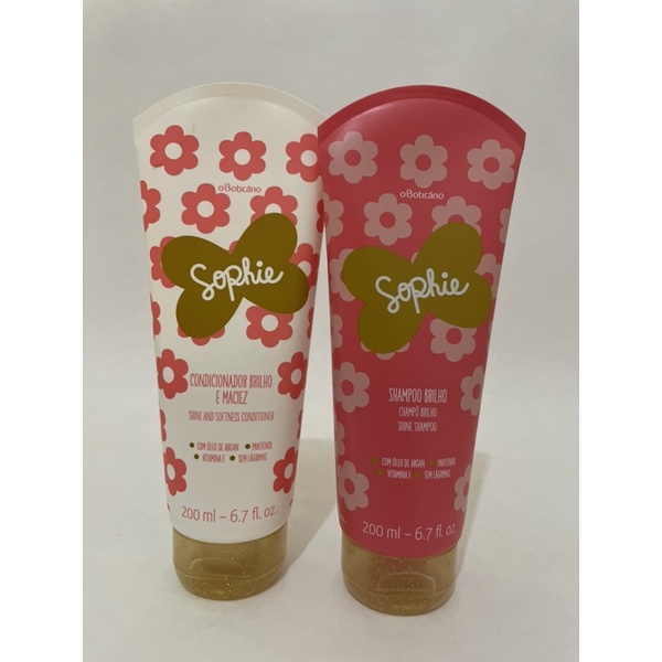 Shampoo,condicionador creme de pentear da Boticario de 200 ml da linha Sophie infantil, sem lágrimas.