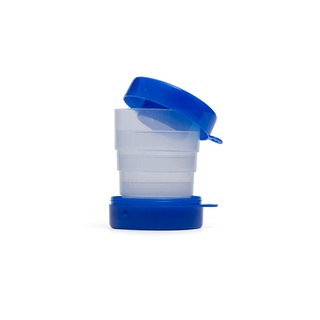 Copo retrátil de Plástico com porta comprimidos 200 ml