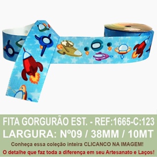Fita Gorgurão Estampado Sinimbu R:1665/38-C123-Naves Colors em Oferta na Shopee