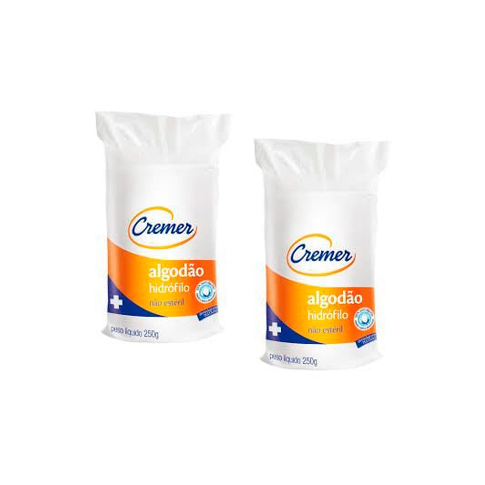 Kit c/2  Algodao Hidrofilo Com 250g Cremer