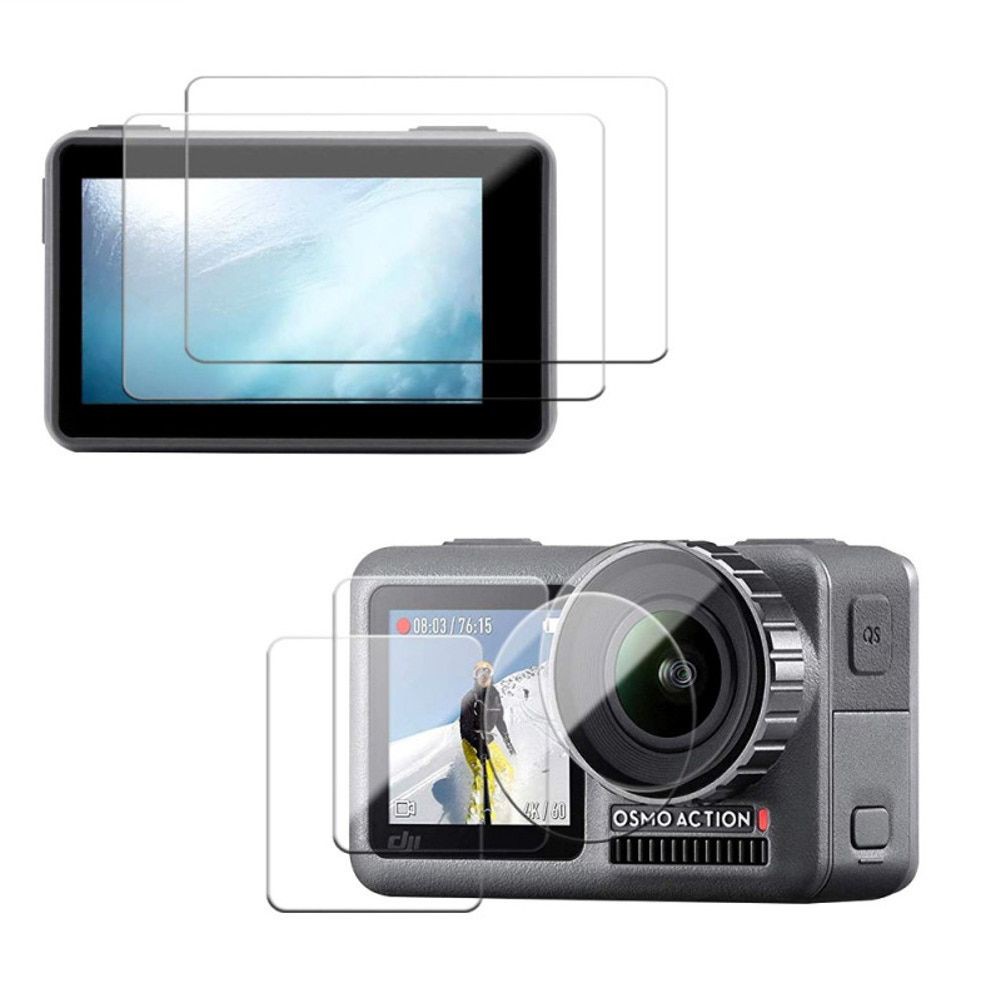 Películas de Vidro para Lente e LCDs Osmo Action (2 kits)