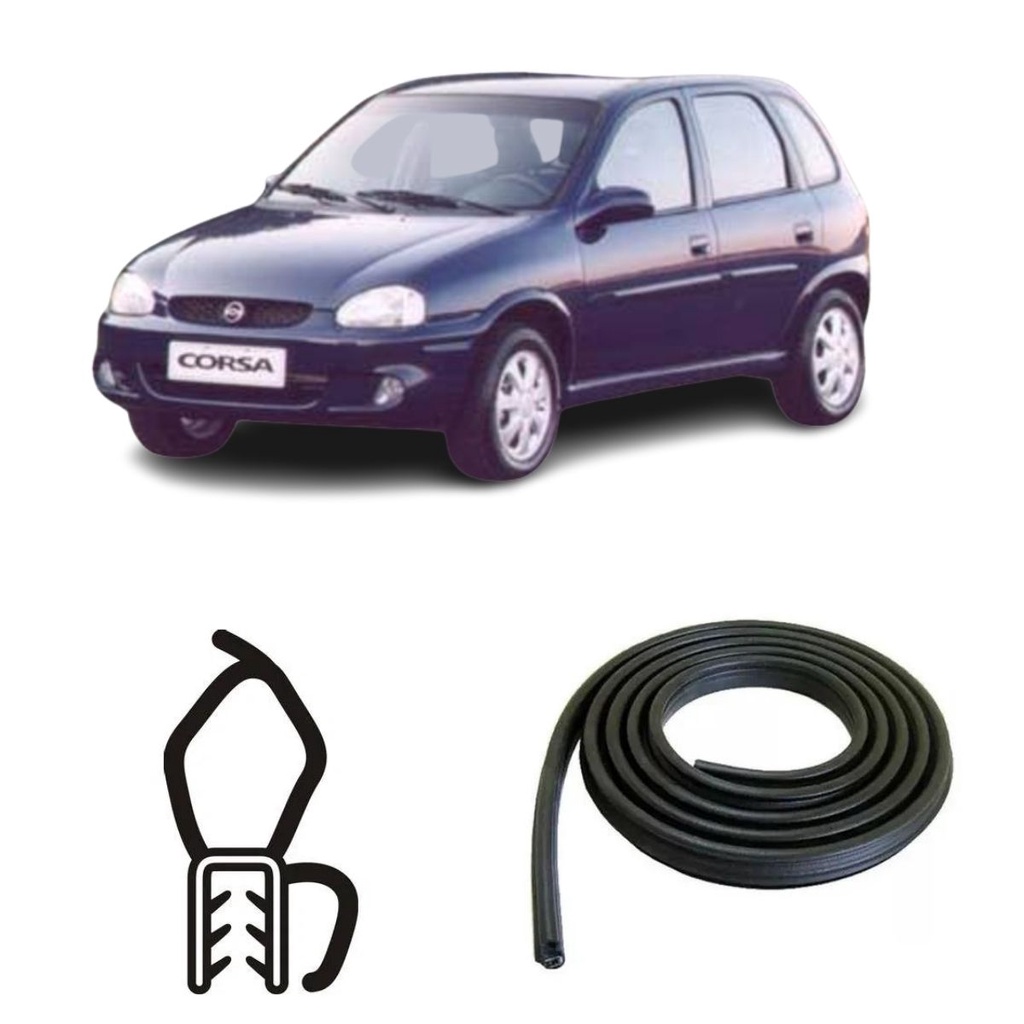Borracha Do Porta Malas Preta Com Aba Chevrolet Corsa 94/01 em Oferta na Shopee