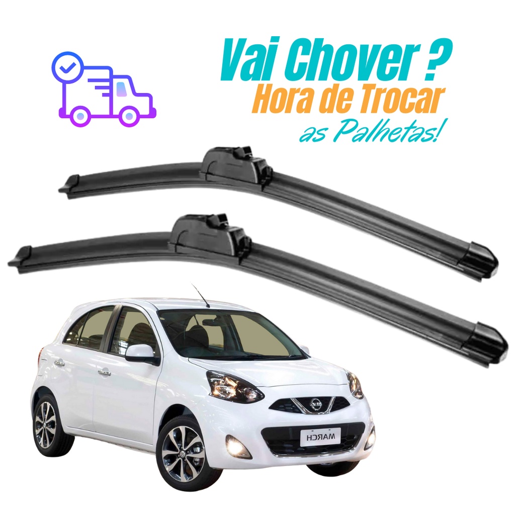 Par Palheta Limpador de Parabrisa Dianteiro Nissan March 2011 á 2019