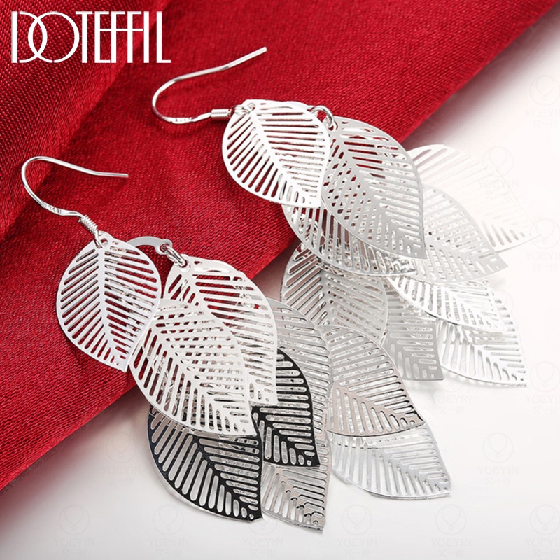 DOTEFFIL 925 Prata Esterlina Deixa Brincos Para Mulheres Melhor Presente Festa De Noivado Jóias em Oferta na Shopee