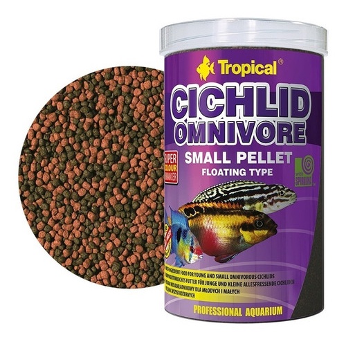 Ração Cichlid Omnivore Small Pellet Peixe Cicledeos Pequeno 90g