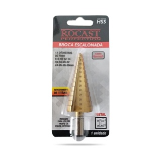 Broca Escalonada em Aço Rápido HSS Numero 3 6a30mm 170,0003 ROCAST em Oferta na Shopee