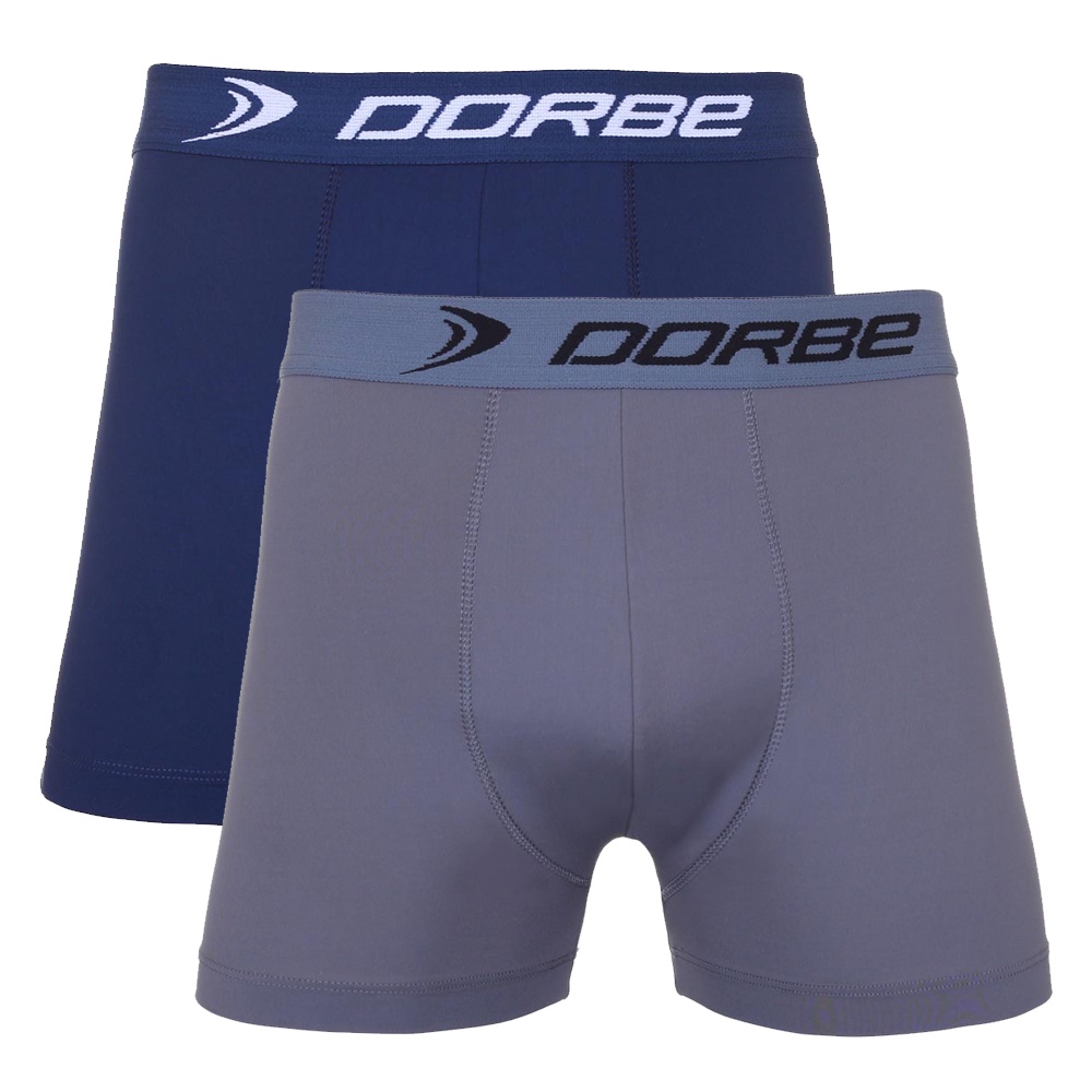 Detalhes do Kit 2 Cuecas Boxer Microfibra Dorbe Não Enrola Original Masculina Cueca Box Masculino Adulto Preto Preta Sortido