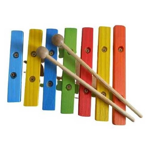 Xilofone Lira de Madeira Brinquedo Musical Infantil Educativo e Pedagógico Colorido