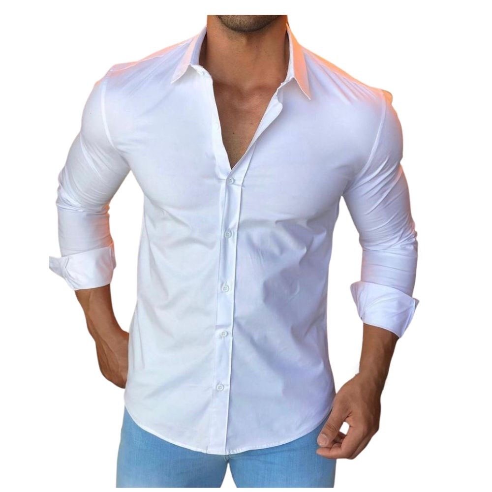 Camisa Social Masculina Slim Fit Luxo Moda Estilosa Manga Longa Shopee Brasil