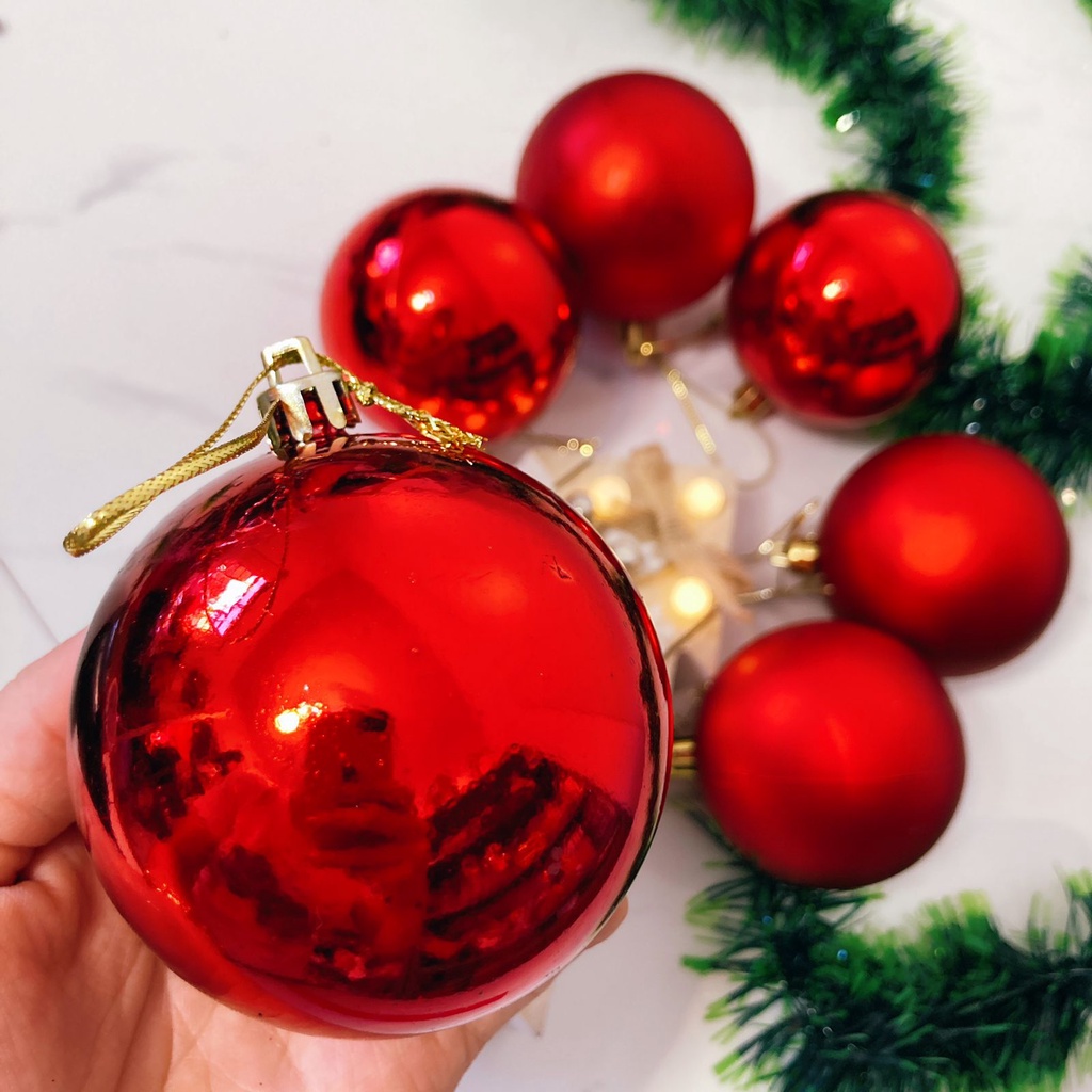 6 Bolas Grandes 9cm Enfeite de Arvore de Natal Vermelho Bolinha Para Montar  Árvore de Natal 9cm Decoração Vermelha Para Arvore de Natal 2021 Decoração  Natalina Mesa Posta Natal Bola para Enfeitar