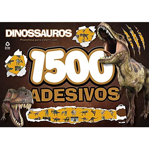 Dinossauros - Prancheta para colorir com 1500 adesivos
