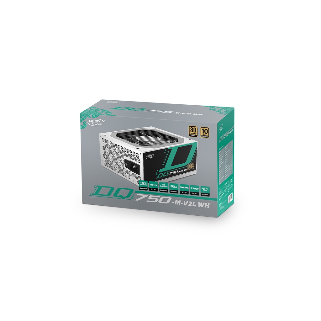 Imagem Fonte DeepCool DQ750 Full Modular 80Plus Gold, White - DP-DQ750-M-V2L WH