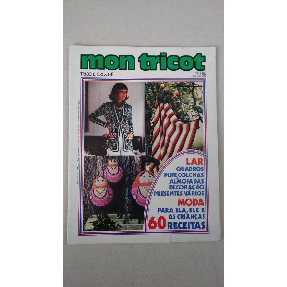 Revista Mon Tricot 9 Crochê Pufe Colchas Decoração 611L