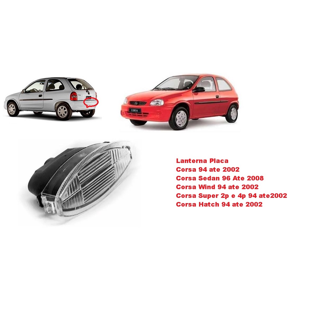 Detalhes do Lanterna Luz De Placa Iluminação Corsa Wind Gm Classic 67 comum 6001