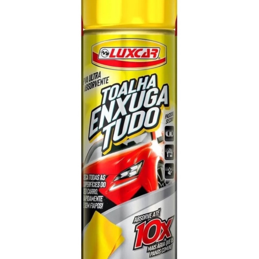 Toalha secagem automotiva pano emborrachado amarelo luxcar em Oferta na Shopee